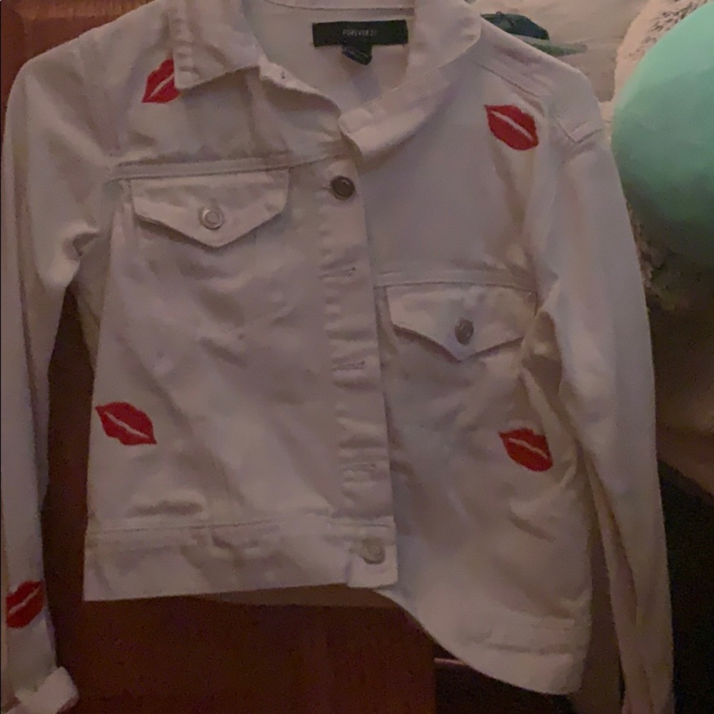 Forever 21 White Denim Jacket